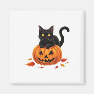 Cat Halloween Pumpkin For Women Men Kids  Magnet