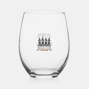 Cat Halloween Spooky Kitten Lover Trick Or Treat K Stemless Wine Glass