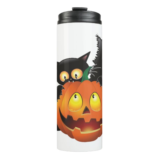 CAT HALLOWEEN    THERMAL TUMBLER (Front)