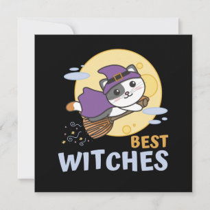 Cat Halloween Witch Children Witches Best Witches Invitation