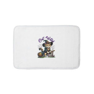 Cat Halloween Witch Costume Farmer Family Kids Tod Bath Mat