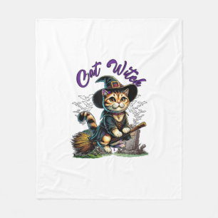 Cat Halloween Witch Costume Farmer Family Kids Tod Fleece Blanket