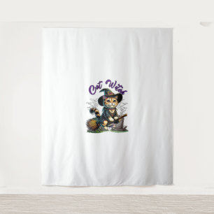 Cat Halloween Witch Costume Farmer Family Kids Tod Tapestry