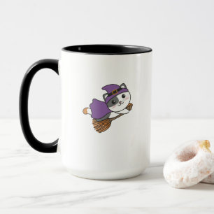Cat Halloween Witch Kids Witch Costume Mug