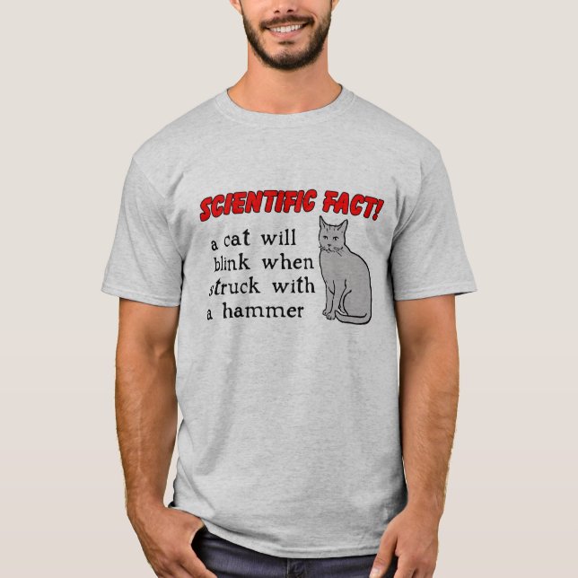 Cat Hammer Funny Shirt Humour (Front)