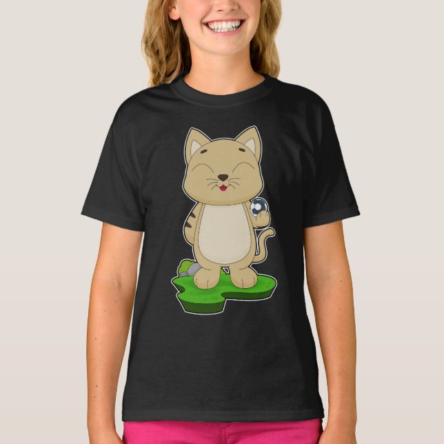 Cat Handball player Handball T-Shirt (Front)
