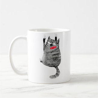 cat hanging coffee mug