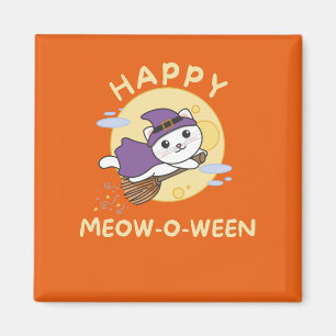 Cat Happy Halloween Happy Meow-o-ween Magnet
