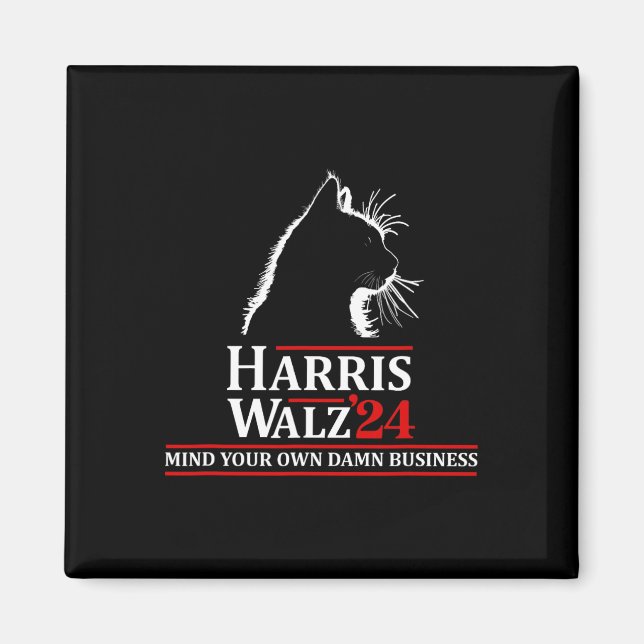 Cat Harris Walz 2024 Kamala Harris 2024 Tim Walz 2 Magnet (Front)