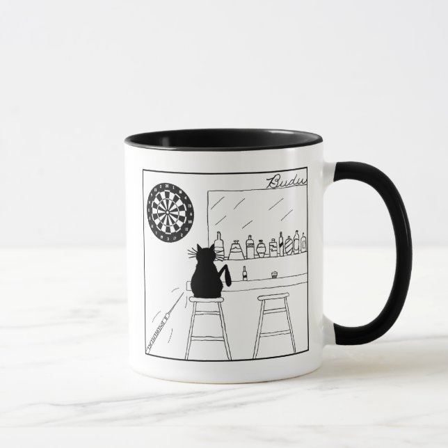 Cat Haters Dartboard Cartoon Mug (Right)