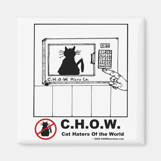 Cat Haters Microwave Cartoon Magnet (Front)