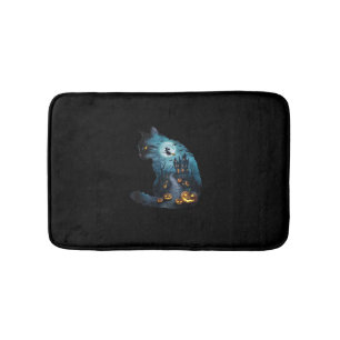 Cat Haunted Horror House Halloween Mens Womens Kid Bath Mat