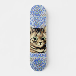 Cat head drawing by Louis Wain Skateboard