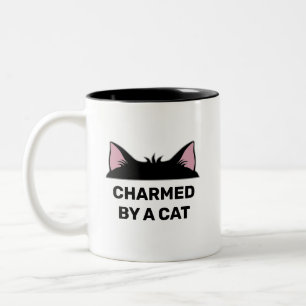 Cat Head & Personalised Funny Cat Quote Two-Tone Coffee Mug
