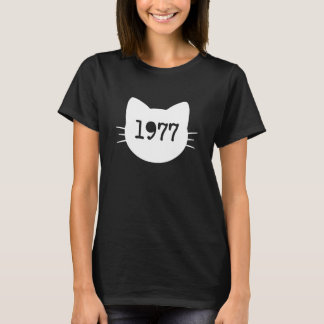 Cat Head Silhouette 1977 Funny Retro T-Shirt