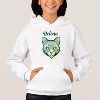 Cat head turquoise-green gradient