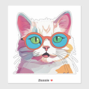 Cat Head Wearing Glasses Clipart 