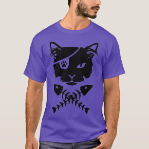 Cat head with fish bone T-Shirt