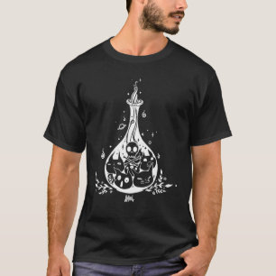 Cat Heads In Magic Potion Bottle Goth Art T-Shirt