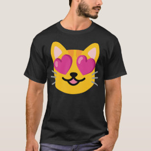 Cat Heart Eyes Emoticon T-Shirt