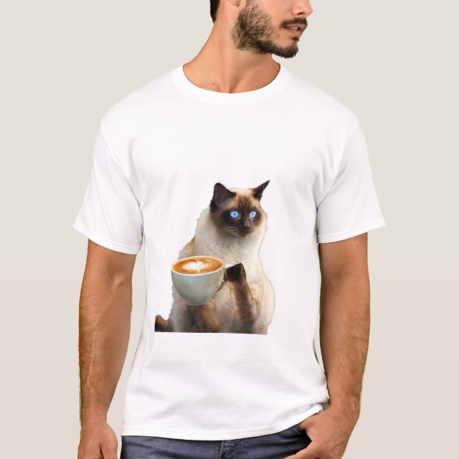 Cat Heart Mum Dad Owner Siamese Sphynx Valentines T-Shirt (Front)