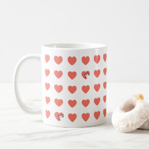 Cat Heart Pattern Coffee Mug