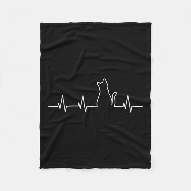 Cat Heartbeat  Fleece Blanket (Front)