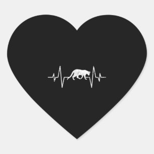 cat heartbeat heart sticker