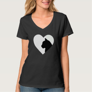Cat Heartbeat Love Cats Women's Girls Black Cat L T-Shirt