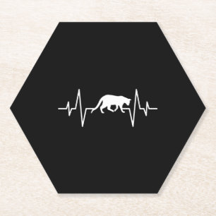 cat heartbeat paper coaster
