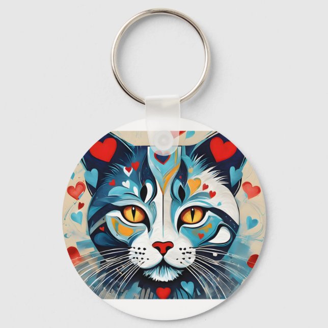 Cat Hearted Key Ring (Front)
