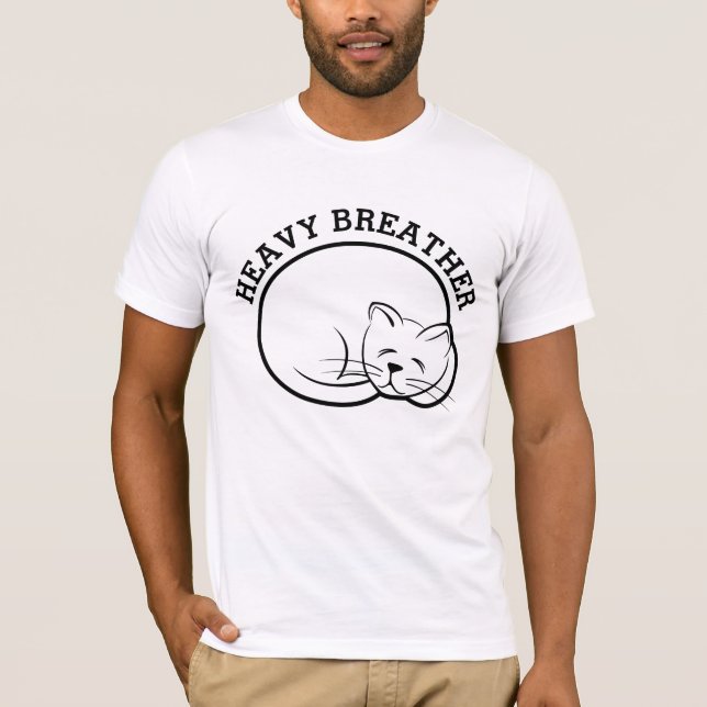 CAT HEAVY BREATHER FUNNY T-SHIRTS  (Front)