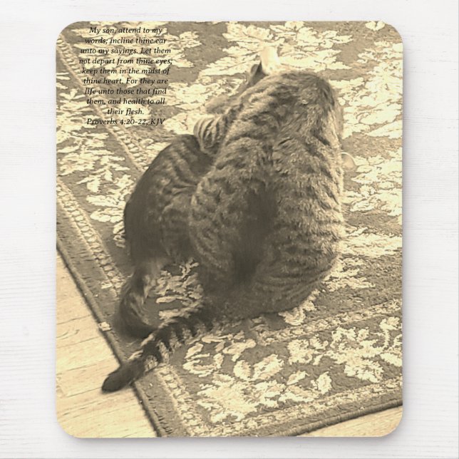 Cat Helping Kitten Mousepad (Front)