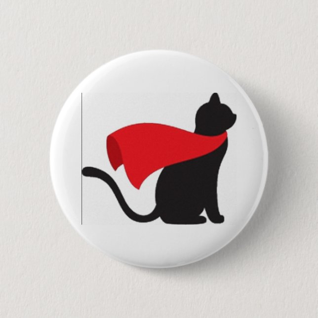 Cat Hero 6 Cm Round Badge (Front)