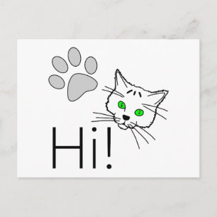 Cat - Hi! Postcard