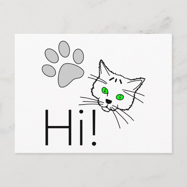 Cat - Hi! Postcard (Front)