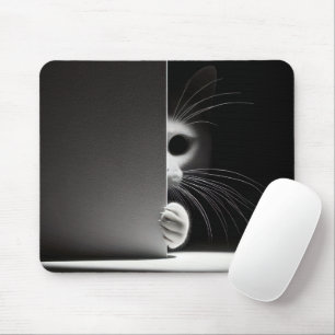 Cat Hiding In Shadows Mouse Mat