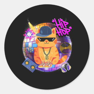 Cat Hiphop Dance Dancing International Dance Day G Classic Round Sticker