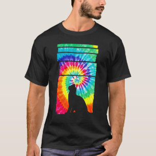 Cat Hippie Tie Dye Cat T-Shirt