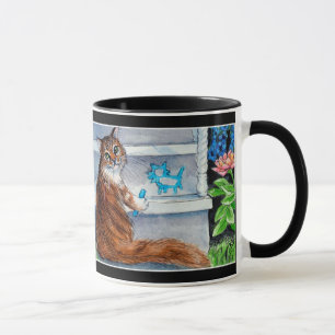 Cat hobo sign, kind lady lives here mug