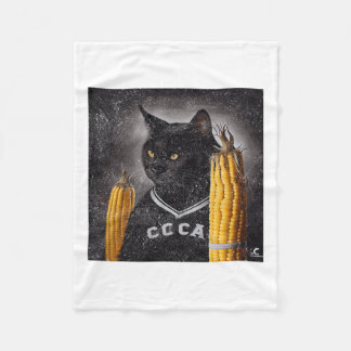Cat Hockey Corn On The Cob  Fleece Blanket