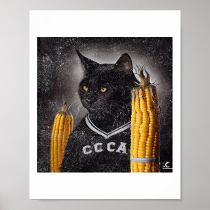Cat Hockey Corn On The Cob  Poster