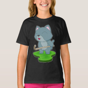 Cat Hockey Hockey stick Sports T-Shirt