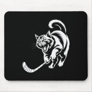 Cat Hockey Player Team Hockey Lovers Kitten Hockey Mouse Mat