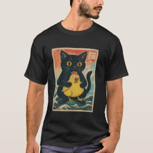 Cat Hold Chicken Anime Japanese Cool Graphic tee C