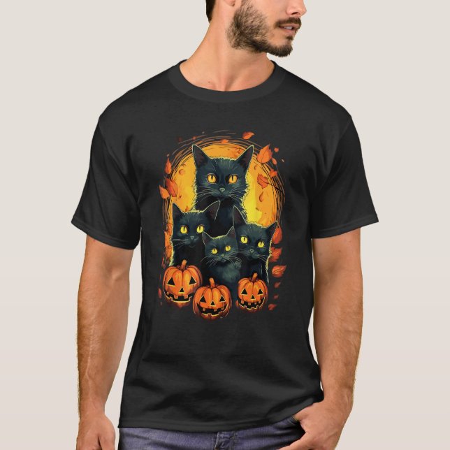 Cat Horror Cute Halloween for Cat Kitty T-Shirt (Front)