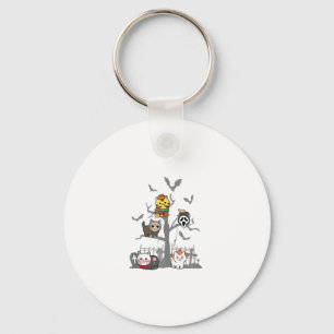 Cat Horror Movies Lazy Halloween Costume for Felin Key Ring