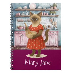 Cat House wife is cooking in the Kitchen Notebook