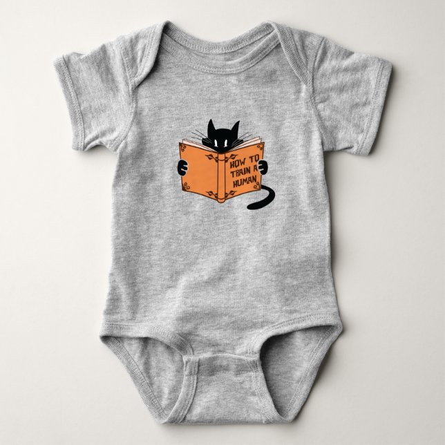 Cat How to Train a Human Baby Bodysuit (Front)