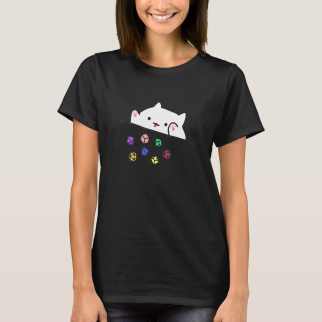 Cat Hrowing Dice  Cat T-Shirt (Front)
